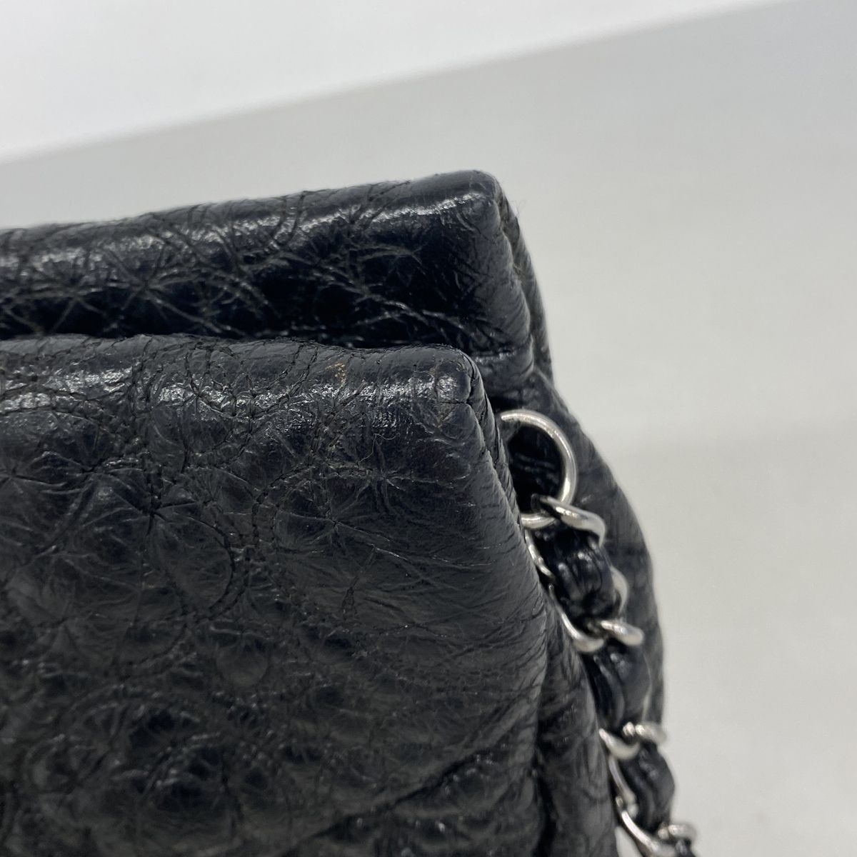 Chanel Shoulder Bag Camellia Leather Black Silver — view 6