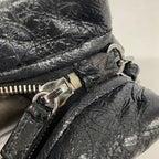 Chanel Shoulder Bag Camellia Leather Black Silver — view 7