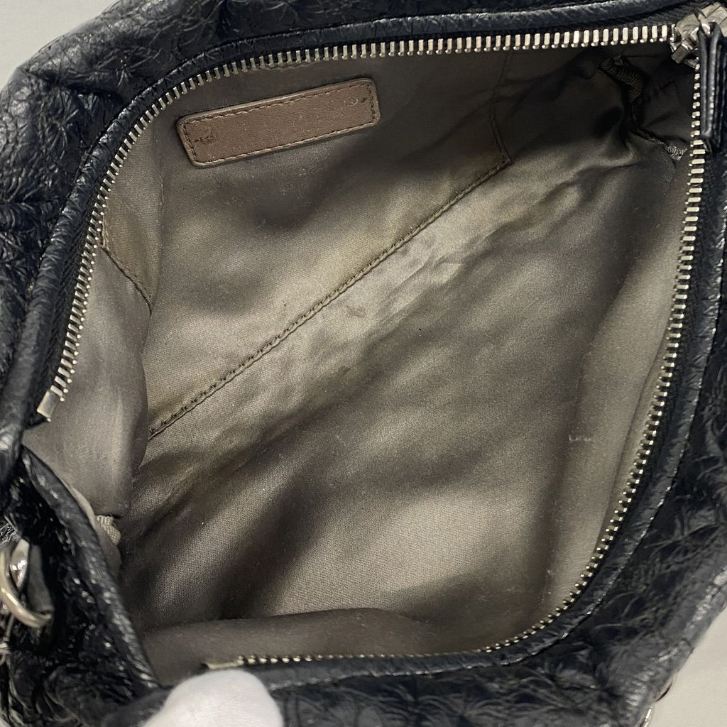 Chanel Shoulder Bag Camellia Leather Black Silver — view 4