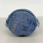 Chanel Shoulder Bag Quilted Denim Blue Champagne Gold — view 3