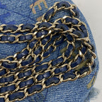 Chanel Shoulder Bag Quilted Denim Blue Champagne Gold — view 8