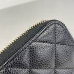 Chanel Wallet Quilted Caviar Leather Black Gold — view 6