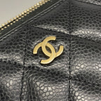Chanel Wallet Quilted Caviar Leather Black Gold — view 8