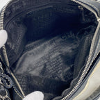 Chanel Shoulder Bag Canvas Beige Black Silver — view 4