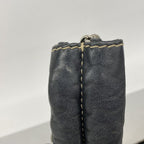 Chanel Shoulder Bag Canvas Beige Black Silver — view 8