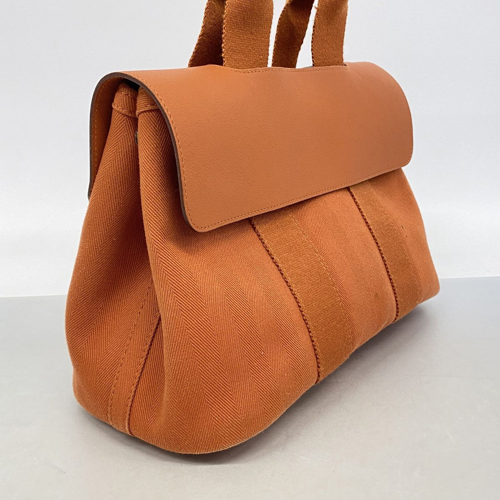 Hermes Tote Bag Valparaiso PM Toile Chevron Orange Silver — view 2