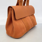Hermes Tote Bag Valparaiso PM Toile Chevron Orange Silver — view 2