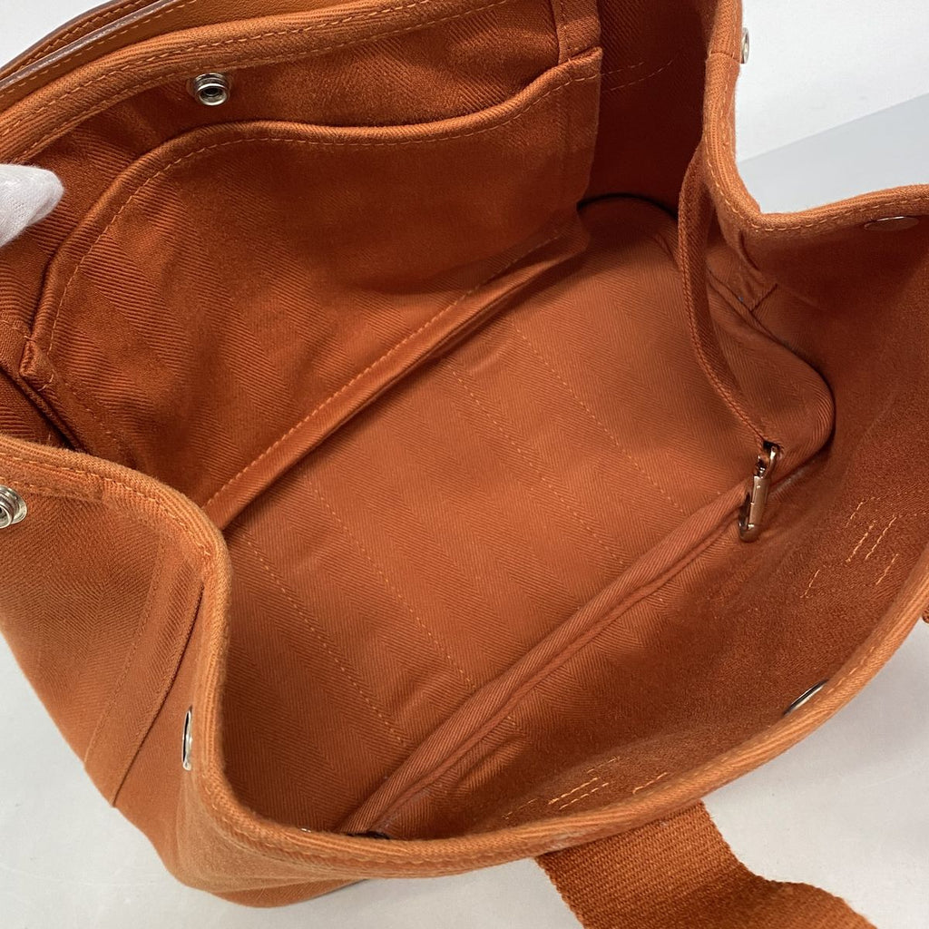 Hermes Tote Bag Valparaiso PM Toile Chevron Orange Silver — view 4