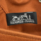 Hermes Tote Bag Valparaiso PM Toile Chevron Orange Silver — view 5