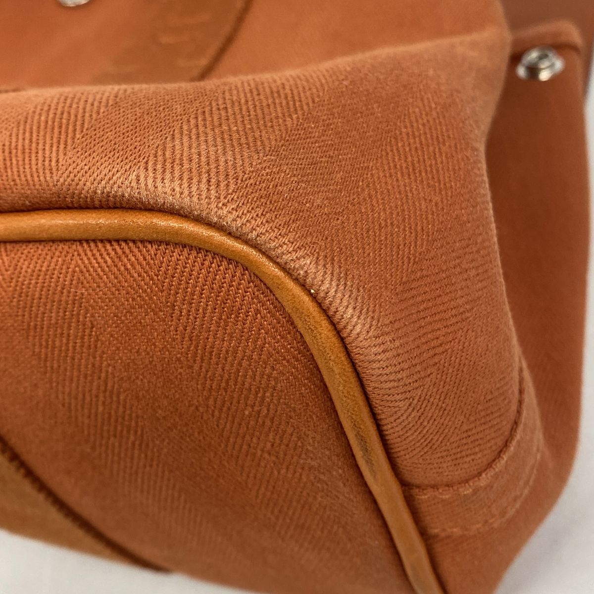 Hermes Tote Bag Valparaiso PM Toile Chevron Orange Silver — view 6
