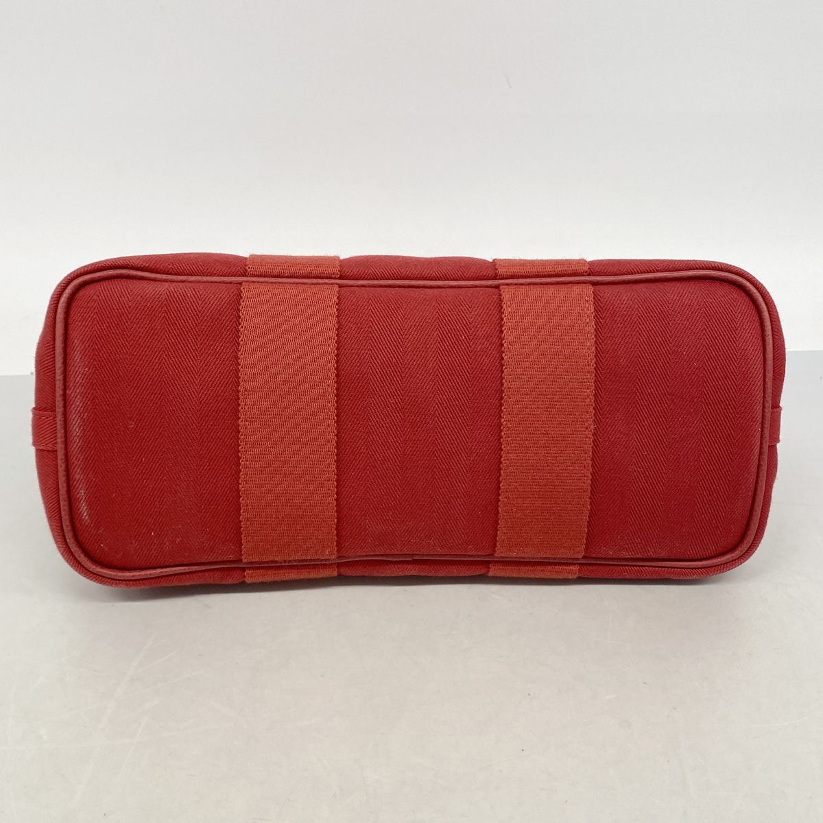 Hermes Tote Bag Valparaiso PM Toile Chevron Red Silver — view 3