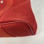 Hermes Tote Bag Valparaiso PM Toile Chevron Red Silver — view 8