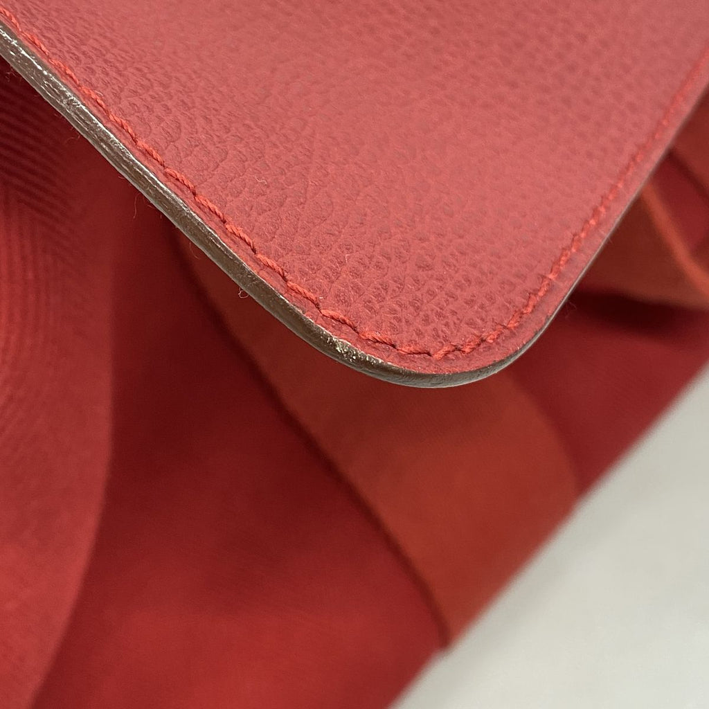 Hermes Tote Bag Valparaiso PM Toile Chevron Red Silver — view 6