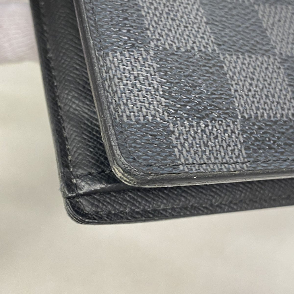 Louis Vuitton Wallet Damier Graphite Portefeuille Brazza Black — view 6