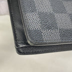 Louis Vuitton Wallet Damier Graphite Portefeuille Brazza Black — view 6