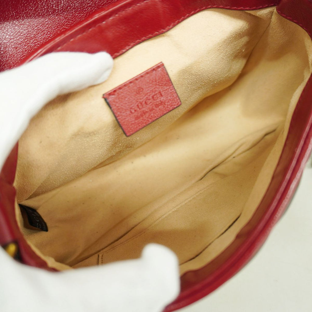 Gucci Handbag GG Marmont Leather Black Red Gold 2-Way Bag — view 4