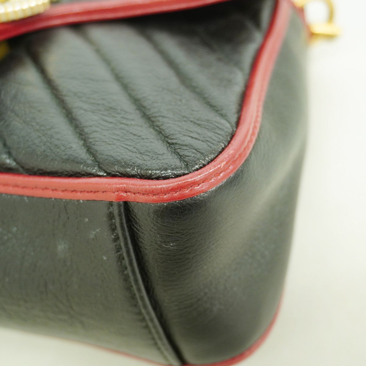 Gucci Handbag GG Marmont Leather Black Red Gold 2-Way Bag — view 7