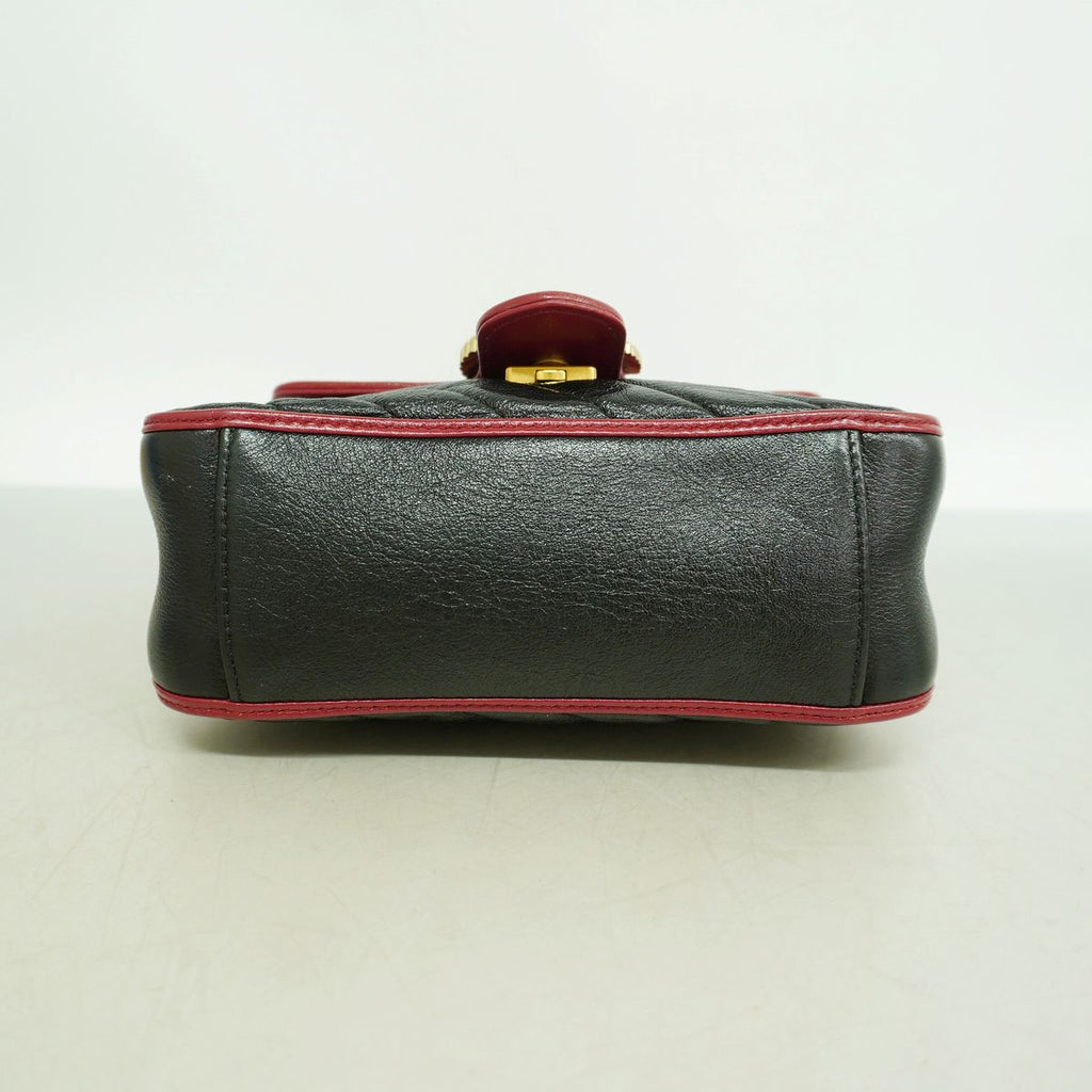 Gucci Handbag GG Marmont Leather Black Red Gold 2-Way Bag — view 3