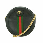Gucci Shoulder Bag Ophidia Leather Black Gold