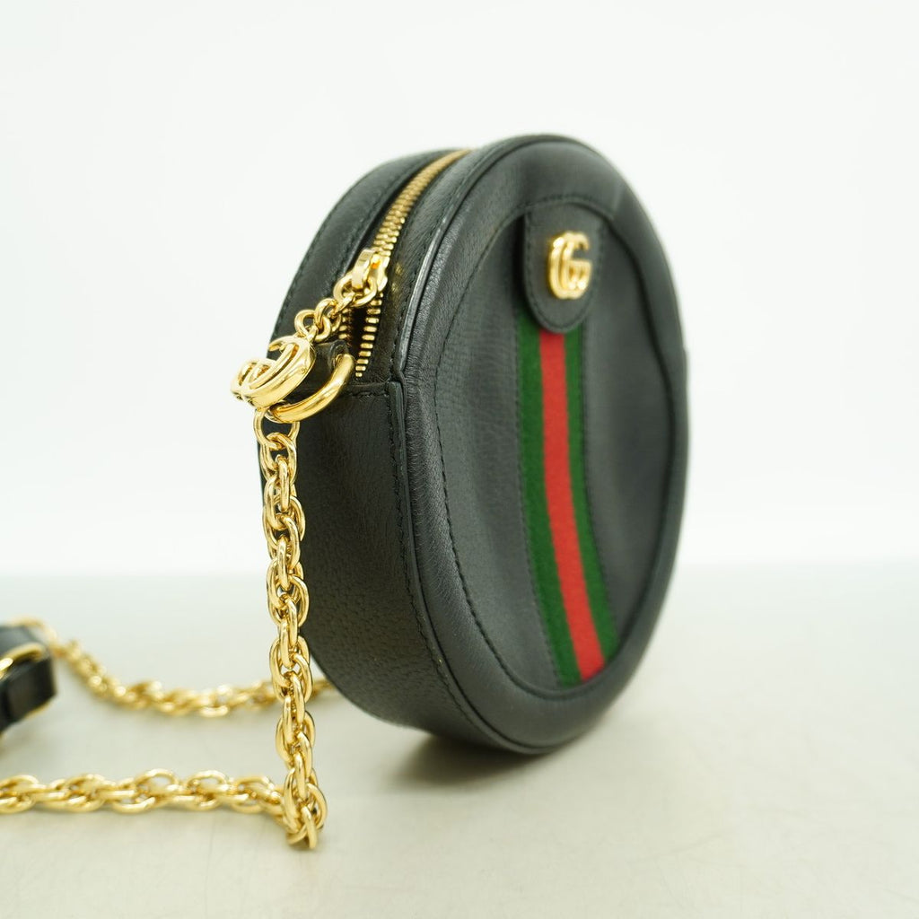 Gucci Shoulder Bag Ophidia Leather Black Gold — view 2