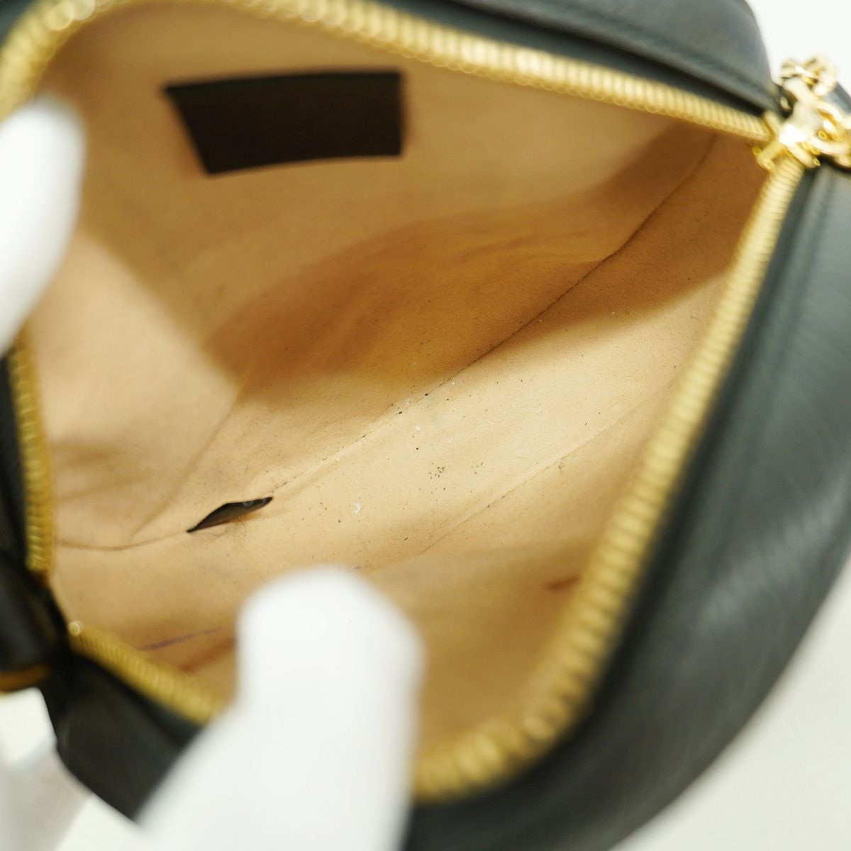 Gucci Shoulder Bag Ophidia Leather Black Gold — view 4