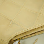 Chanel Shoulder Bag Quilted Lambskin Beige Gold — view 8