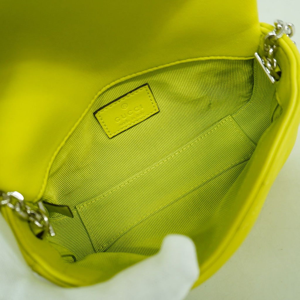 Gucci Shoulder Bag GG Marmont Leather Green Silver — view 4