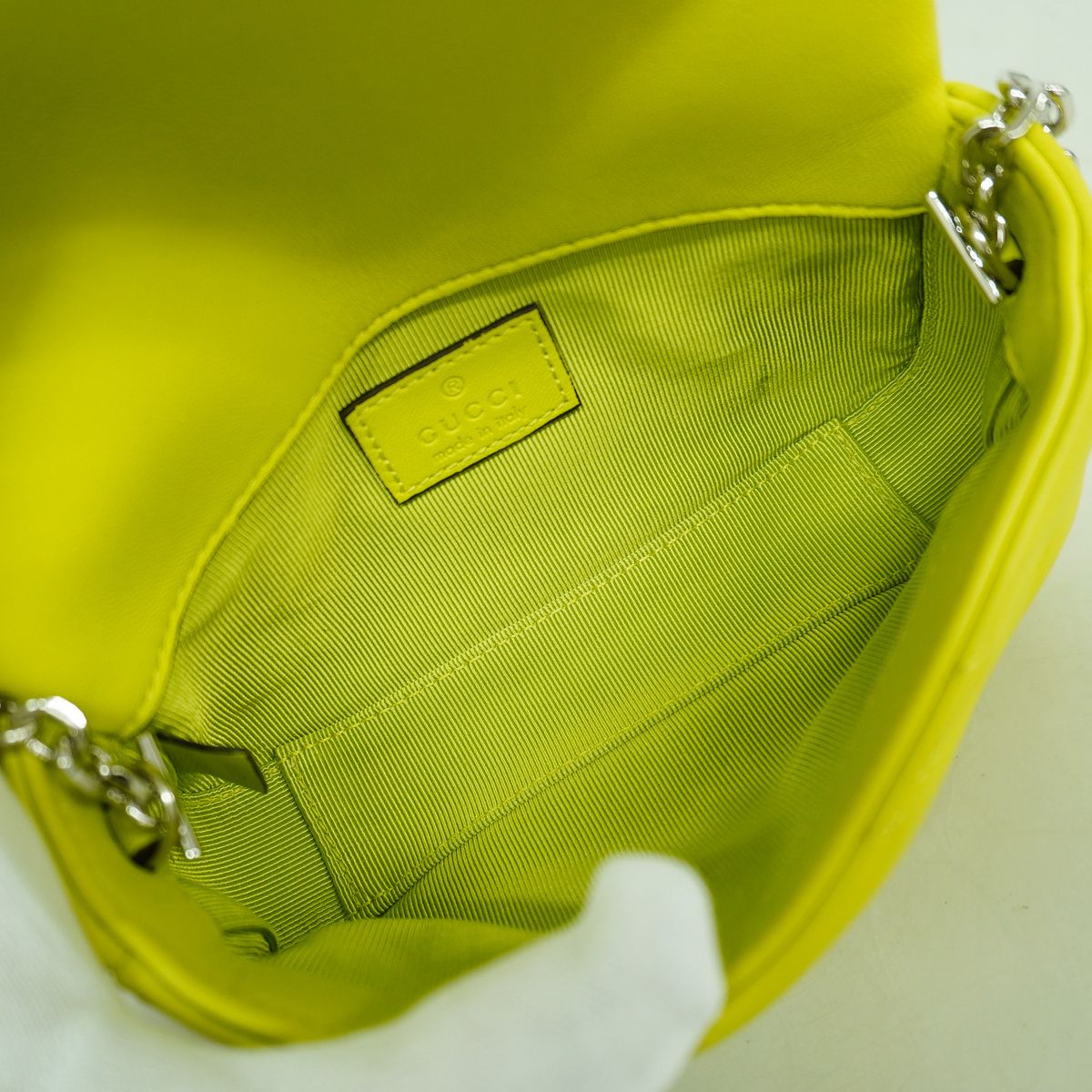 Gucci Shoulder Bag GG Marmont Leather Green Silver — view 4