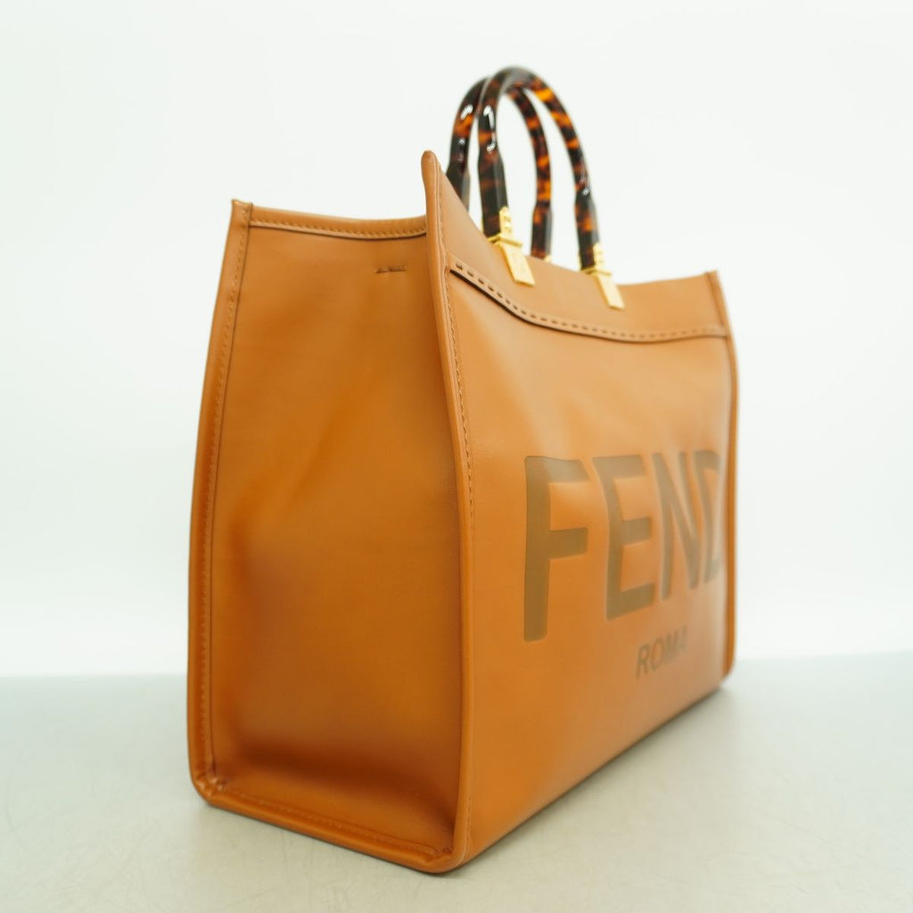 Fendi Tote Bag Sunshine Leather Brown Gold 2-Way — view 2