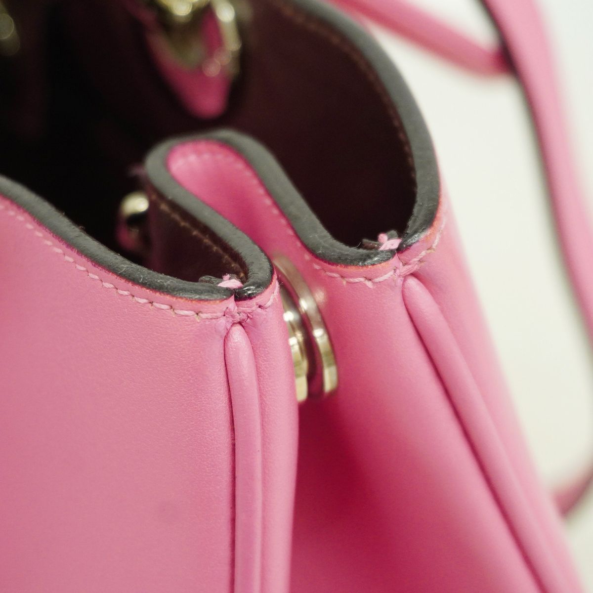 Dior Handbag Lady Leather Pink Silver 2-Way Bag — view 7