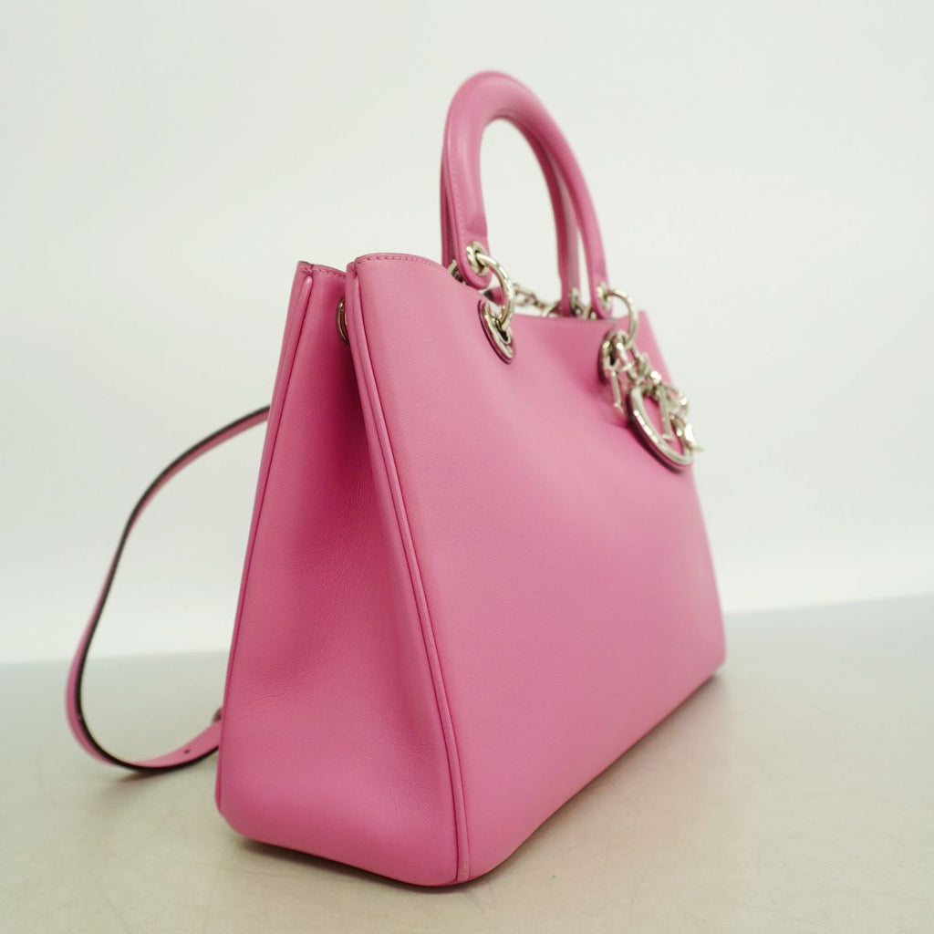 Dior Handbag Lady Leather Pink Silver 2-Way Bag — view 2