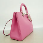 Dior Handbag Lady Leather Pink Silver 2-Way Bag — view 2