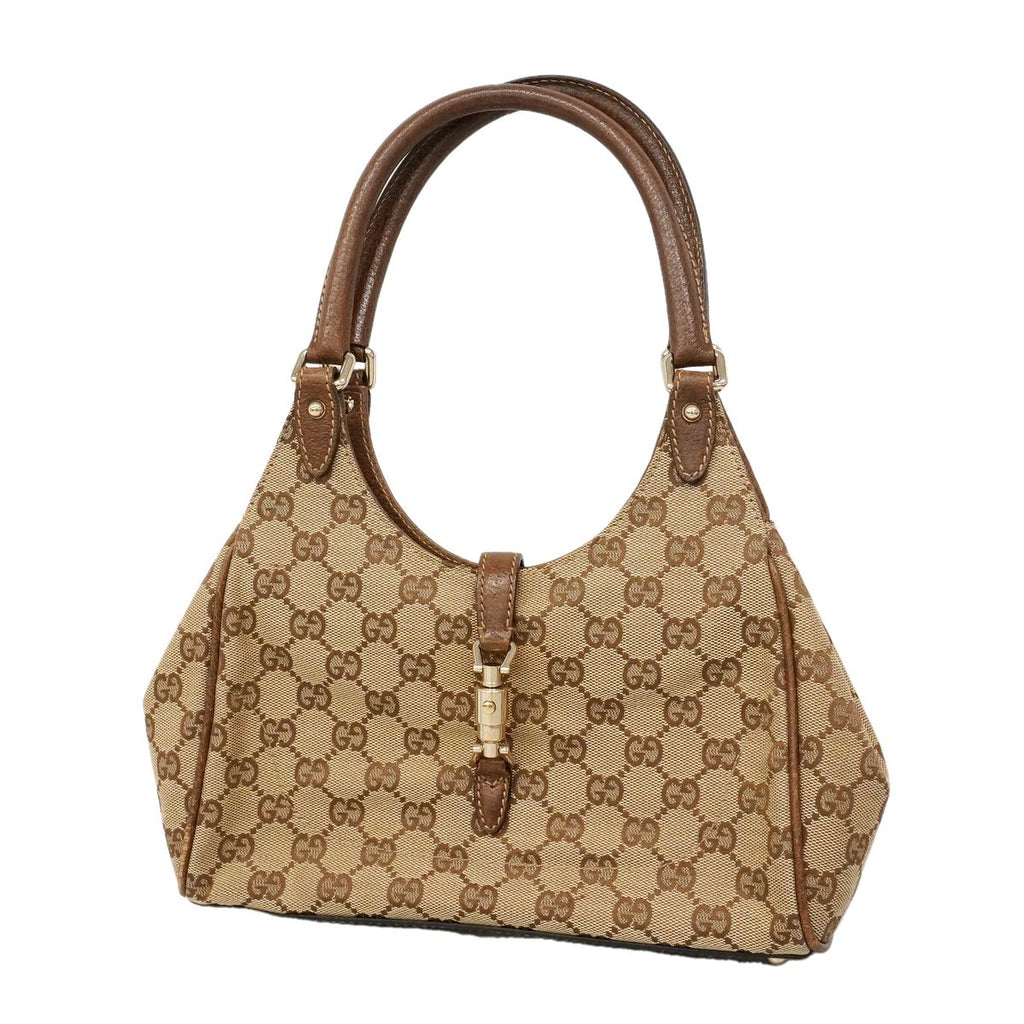 Gucci Handbag GG Canvas New Jackie Brown Gold