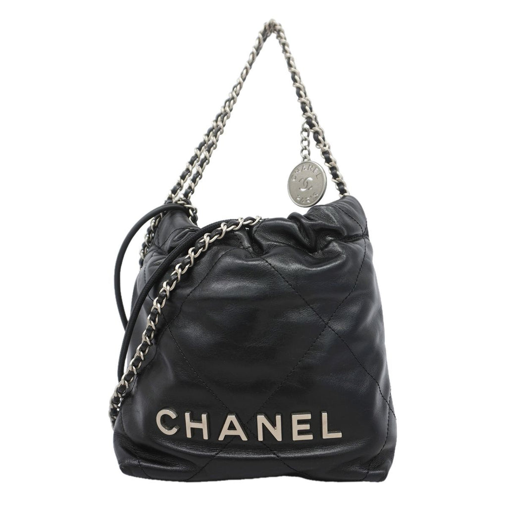 Chanel Shoulder Bag Chanel 22 Mini Calfskin Black Silver