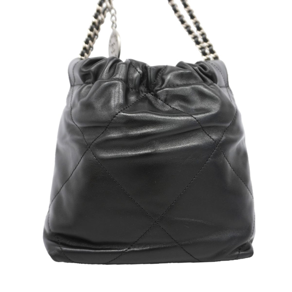 Chanel Shoulder Bag Chanel 22 Mini Calfskin Black Silver — view 8