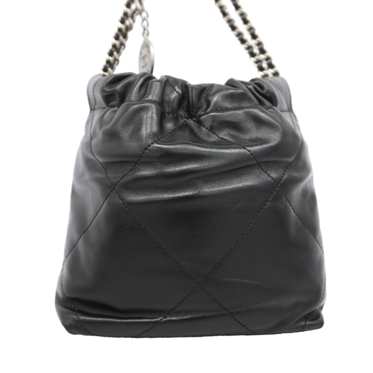 Chanel Shoulder Bag Chanel 22 Mini Calfskin Black Silver — view 8