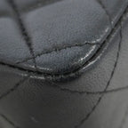 Chanel Shoulder Bag Mini Quilted Lambskin Black Gold — view 6