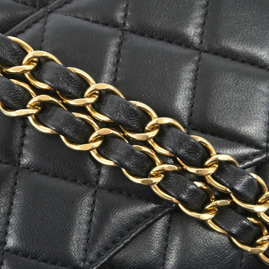 Chanel Shoulder Bag Mini Quilted Lambskin Black Gold — view 7