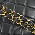 Chanel Shoulder Bag Mini Quilted Lambskin Black Gold — view 7