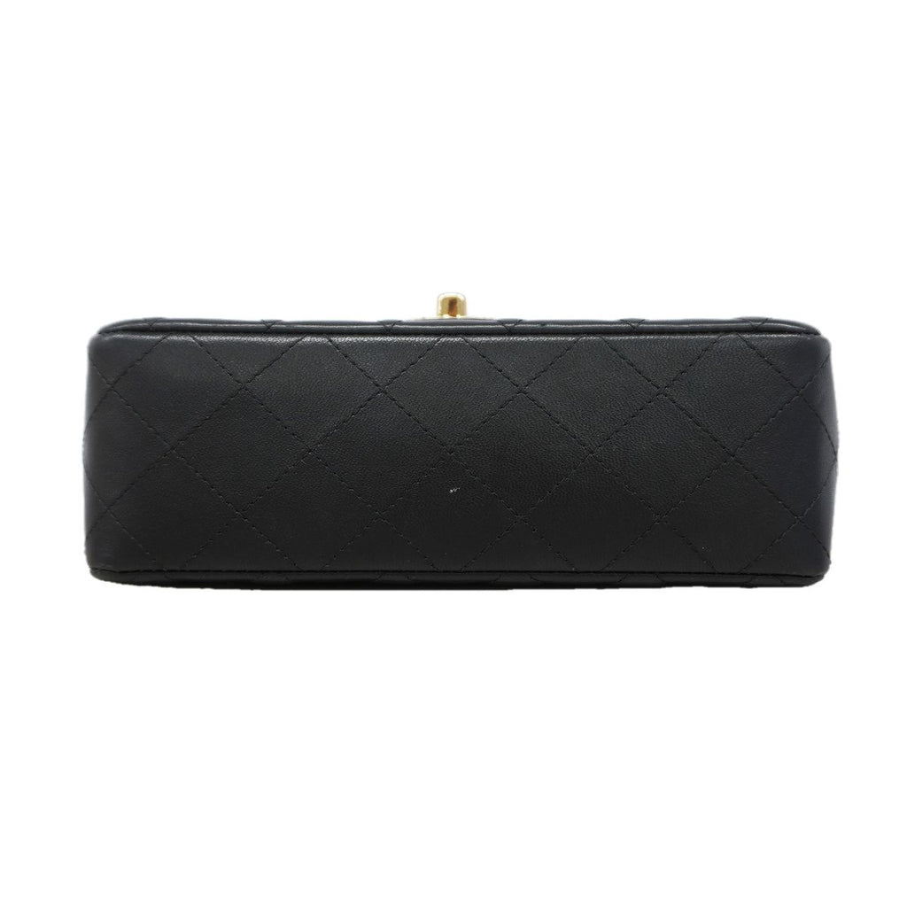 Chanel Shoulder Bag Mini Quilted Lambskin Black Gold — view 3