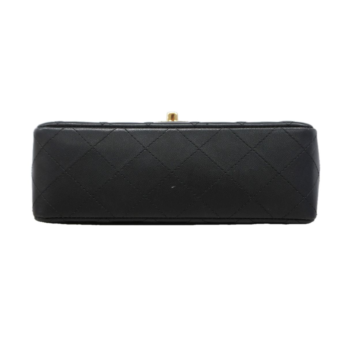 Chanel Shoulder Bag Mini Quilted Lambskin Black Gold — view 3