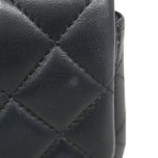 Chanel Shoulder Bag Mini Quilted Lambskin Black Gold — view 8