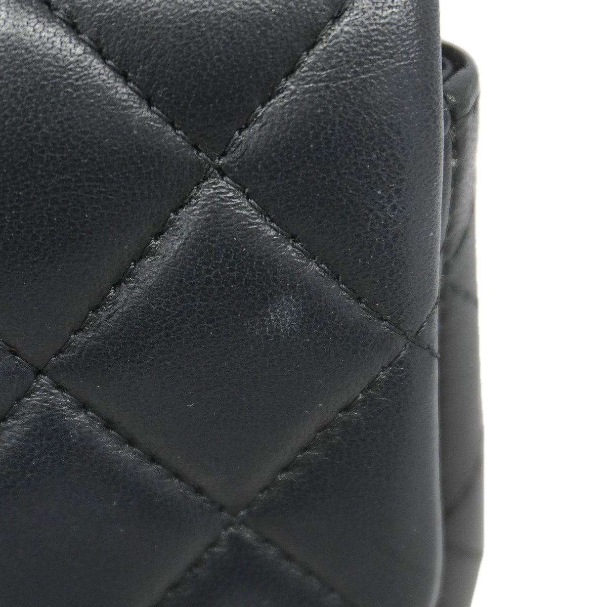 Chanel Shoulder Bag Mini Quilted Lambskin Black Gold — view 8