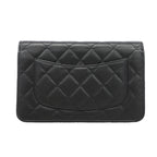 Chanel Wallet on Chain Quilted Caviar Leather Black Gold Shoulder Bag — view 8