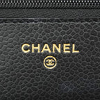 Chanel Wallet on Chain Quilted Caviar Leather Black Gold Shoulder Bag — view 5