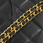 Chanel Wallet on Chain Quilted Caviar Leather Black Gold Shoulder Bag — view 7