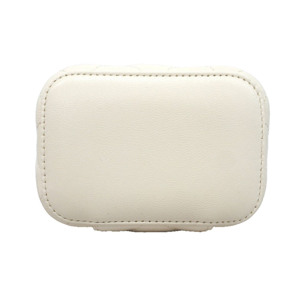 Chanel Vanity Bag Quilted Lambskin White Champagne Gold — view 3