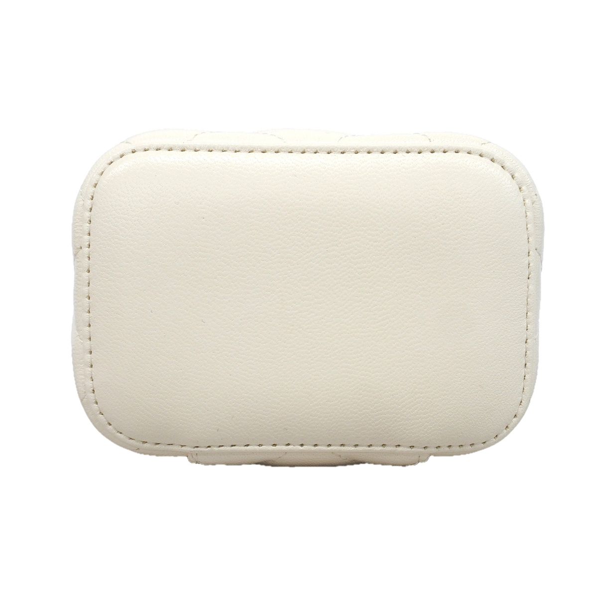 Chanel Vanity Bag Quilted Lambskin White Champagne Gold — view 3