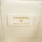 Chanel Vanity Bag Quilted Lambskin White Champagne Gold — view 5