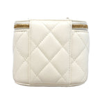 Chanel Vanity Bag Quilted Lambskin White Champagne Gold — view 8
